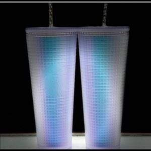 Starbucks 2022 Spring White Unicorn Soft Touch Grid Tumbler Venti 24oz Gorgeous